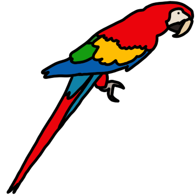 a scarlet macaw facing the right